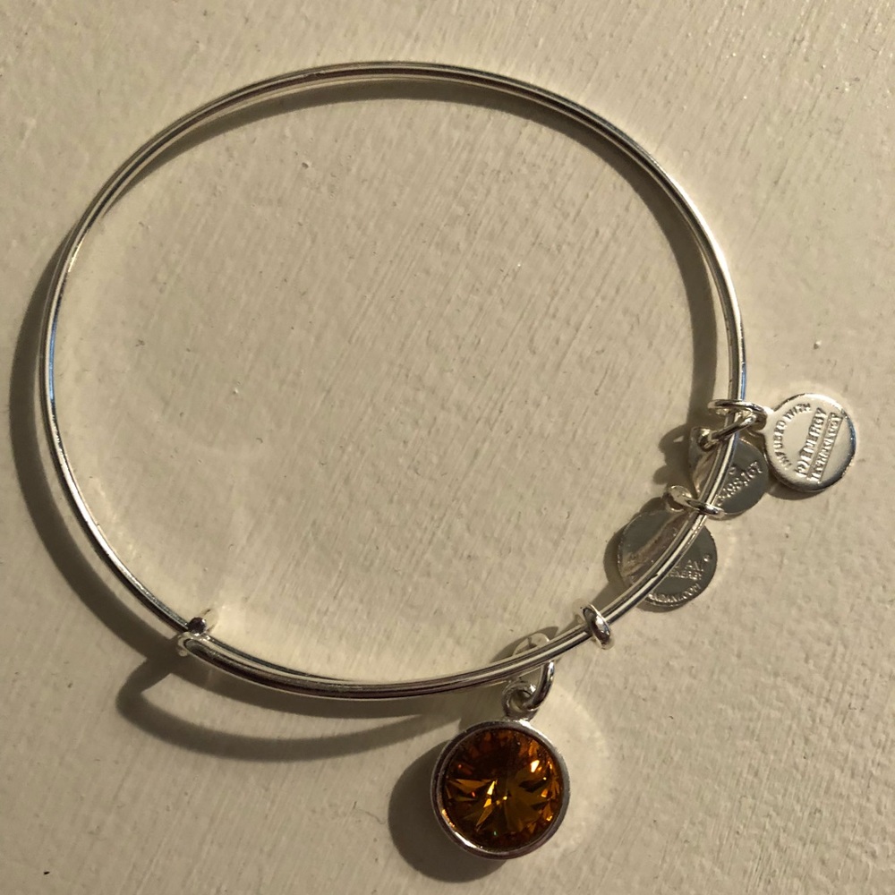 Alex and Ani Silver wrap with topaz charm NWOT